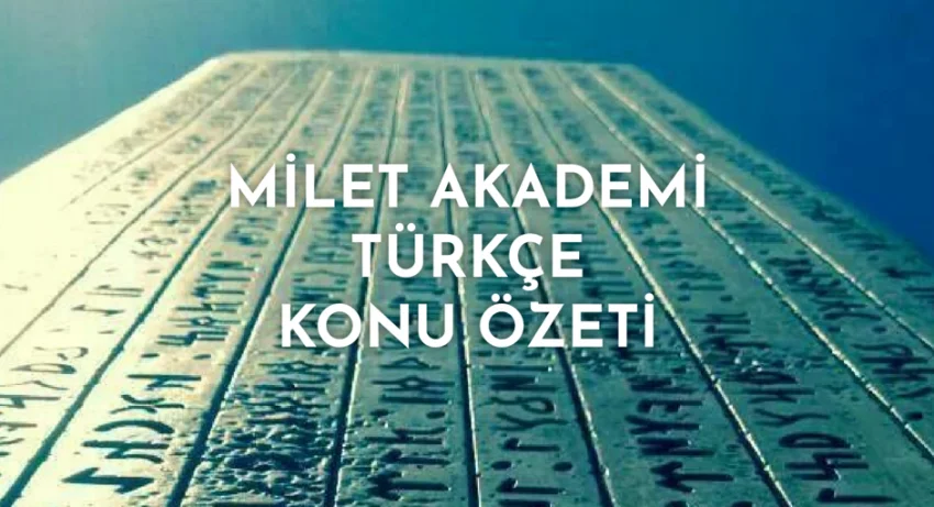 TYT Türkçe özet pdf Milet Akademi